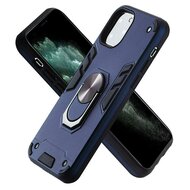 iPhone 11 Pro Max Hoesje - MobyDefend Pantsercase Met Draaibare Ring - Blauw