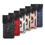 iPhone 12 / 12 Pro Hoesje - MobyDefend Pantsercase Met Draaibare Ring - Zwart