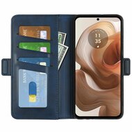 Motorola Edge 50 Ultra Hoesje - MobyDefend Luxe Wallet Book Case (Sluiting Zijkant) - Blauw