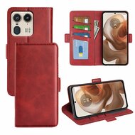 Motorola Edge 50 Ultra Hoesje - MobyDefend Luxe Wallet Book Case (Sluiting Zijkant) - Rood