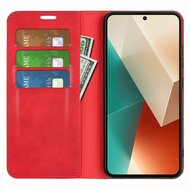 Motorola Edge 50 Fusion Hoesje - Luxe Wallet Bookcase (Magnetische Sluiting) - Rood