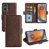 Motorola Edge 50 Fusion Hoesje - MobyDefend Luxe Wallet Book Case (Sluiting Zijkant) - Bruin