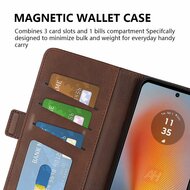 Motorola Edge 50 Fusion Hoesje - MobyDefend Luxe Wallet Book Case (Sluiting Zijkant) - Zwart