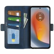 Motorola Edge 50 Fusion Hoesje - MobyDefend Luxe Wallet Book Case (Sluiting Zijkant) - Blauw