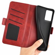 Motorola Edge 50 Fusion Hoesje - MobyDefend Luxe Wallet Book Case (Sluiting Zijkant) - Rood