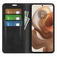 Motorola Edge 50 Ultra Hoesje - Luxe Wallet Bookcase (Magnetische Sluiting) - Zwart