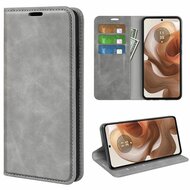 Motorola Edge 50 Ultra Hoesje - Luxe Wallet Bookcase (Magnetische Sluiting) - Grijs