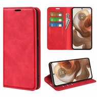 Motorola Edge 50 Ultra Hoesje - Luxe Wallet Bookcase (Magnetische Sluiting) - Rood