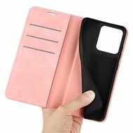 Motorola Edge 50 Ultra Hoesje - Luxe Wallet Bookcase (Magnetische Sluiting) - Roze