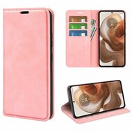 Motorola Edge 50 Ultra Hoesje - Luxe Wallet Bookcase (Magnetische Sluiting) - Roze