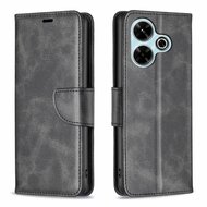 Xiaomi Redmi 13 4G Hoesje - MobyDefend Wallet Book Case Met Koord - Zwart