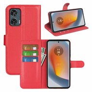 Motorola Edge 50 Fusion Hoesje - MobyDefend Kunstleren Wallet Book Case (Sluiting Voorkant) - Rood