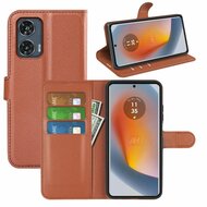 Motorola Edge 50 Fusion Hoesje - MobyDefend Kunstleren Wallet Book Case (Sluiting Voorkant) - Bruin