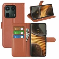 Motorola Edge 50 Ultra Hoesje - MobyDefend Kunstleren Wallet Book Case (Sluiting Voorkant) - Bruin