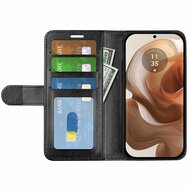 Motorola Edge 50 Ultra Hoesje - MobyDefend Wallet Book Case (Sluiting Achterkant) - Zwart