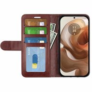 Motorola Edge 50 Ultra Hoesje - MobyDefend Wallet Book Case (Sluiting Achterkant) - Bruin