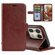 Motorola Edge 50 Ultra Hoesje - MobyDefend Wallet Book Case (Sluiting Achterkant) - Bruin