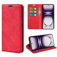 Oppo Reno12 Pro Hoesje - Luxe Wallet Bookcase (Magnetische Sluiting) - Rood