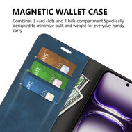 Oppo Reno12 Pro Hoesje - Luxe Wallet Bookcase (Magnetische Sluiting) - Blauw