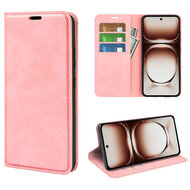 Oppo Reno12 Hoesje - Luxe Wallet Bookcase (Magnetische Sluiting) - Roze