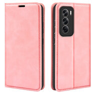 Oppo Reno12 Hoesje - Luxe Wallet Bookcase (Magnetische Sluiting) - Roze