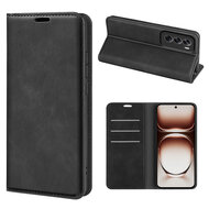 Oppo Reno12 Hoesje - Luxe Wallet Bookcase (Magnetische Sluiting) - Zwart