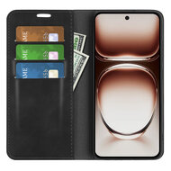 Oppo Reno12 Hoesje - Luxe Wallet Bookcase (Magnetische Sluiting) - Zwart