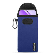 Hoesje voor Oppo A80 5G - MobyDefend Neopreen Pouch Met Karabijnhaak - Insteekhoesje - Riemlus Hoesje - Blauw