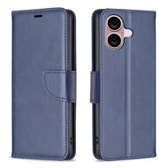 iPhone 16 Plus Hoesje - MobyDefend Wallet Book Case Met Koord - Blauw