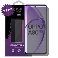 2-Pack MobyDefend Oppo A80 5G Screenprotectors - HD Privacy Glass Screensavers