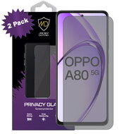 2-Pack MobyDefend Oppo A80 5G Screenprotectors - Matte Privacy Glass Screensavers