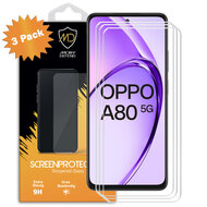 3-Pack Oppo A80 5G Screenprotectors MobyDefend Case-Friendly Screensavers - Gehard Glas