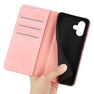 iPhone 16 Hoesje - Luxe Wallet Bookcase (Magnetische Sluiting) - Roze