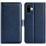 iPhone 16 Hoesje - MobyDefend Luxe Wallet Book Case (Sluiting Zijkant) - Blauw