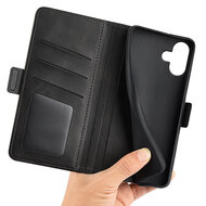 iPhone 16 Hoesje - MobyDefend Luxe Wallet Book Case (Sluiting Zijkant) - Zwart