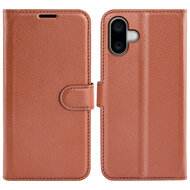 iPhone 16 Hoesje - MobyDefend Kunstleren Wallet Book Case (Sluiting Voorkant) - Bruin