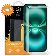 3-Pack iPhone 16 Plus Screenprotectors MobyDefend Case-Friendly Screensavers - Gehard Glas