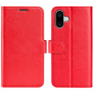 iPhone 16 Plus Hoesje - MobyDefend Wallet Book Case (Sluiting Achterkant) - Rood