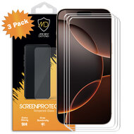 3-Pack iPhone 16 Pro Max Screenprotectors MobyDefend Case-Friendly Screensavers - Gehard Glas