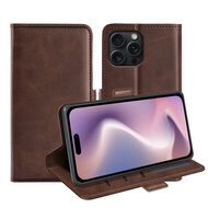 iPhone 16 Pro Hoesje - MobyDefend Luxe Wallet Book Case (Sluiting Zijkant) - Bruin