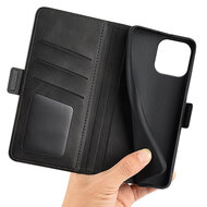 iPhone 16 Pro Max Hoesje - MobyDefend Luxe Wallet Book Case (Sluiting Zijkant) - Zwart