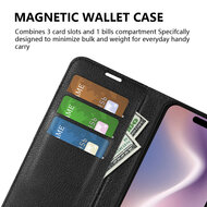 iPhone 16 Pro Max Hoesje - MobyDefend Kunstleren Wallet Book Case (Sluiting Voorkant) - Zwart