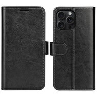 iPhone 16 Pro Max Hoesje - MobyDefend Wallet Book Case (Sluiting Achterkant) - Zwart