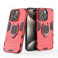 iPhone 16 Pro Max Hoesje - MobyDefend Dubbelgelaagde Pantsercase Met Standaard - Rood