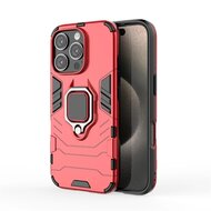 iPhone 16 Pro Max Hoesje - MobyDefend Dubbelgelaagde Pantsercase Met Standaard - Rood