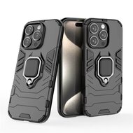 iPhone 16 Pro Max Hoesje - MobyDefend Dubbelgelaagde Pantsercase Met Standaard - Zwart