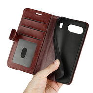 OnePlus Nord 4 Hoesje - MobyDefend Wallet Book Case (Sluiting Achterkant) - Bruin