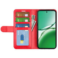 Oppo Reno12 F Hoesje - MobyDefend Wallet Book Case (Sluiting Achterkant) - Rood