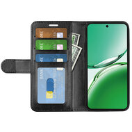 Oppo Reno12 F Hoesje - MobyDefend Wallet Book Case (Sluiting Achterkant) - Zwart