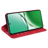 Oppo Reno12 F Hoesje - Luxe Wallet Bookcase (Magnetische Sluiting) - Rood